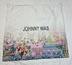 Johnny Was Floral Drawstring Dust Bag 20x20 Boho Travel Storage Pouch Bag